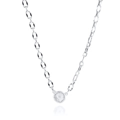 Button coral - Necklace coarse chain