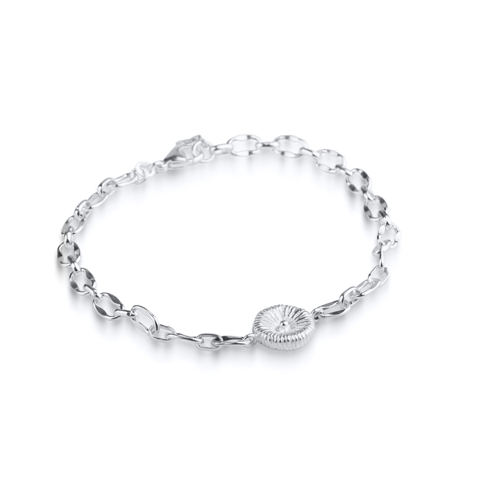 Button coral - Bracelet coarse chain