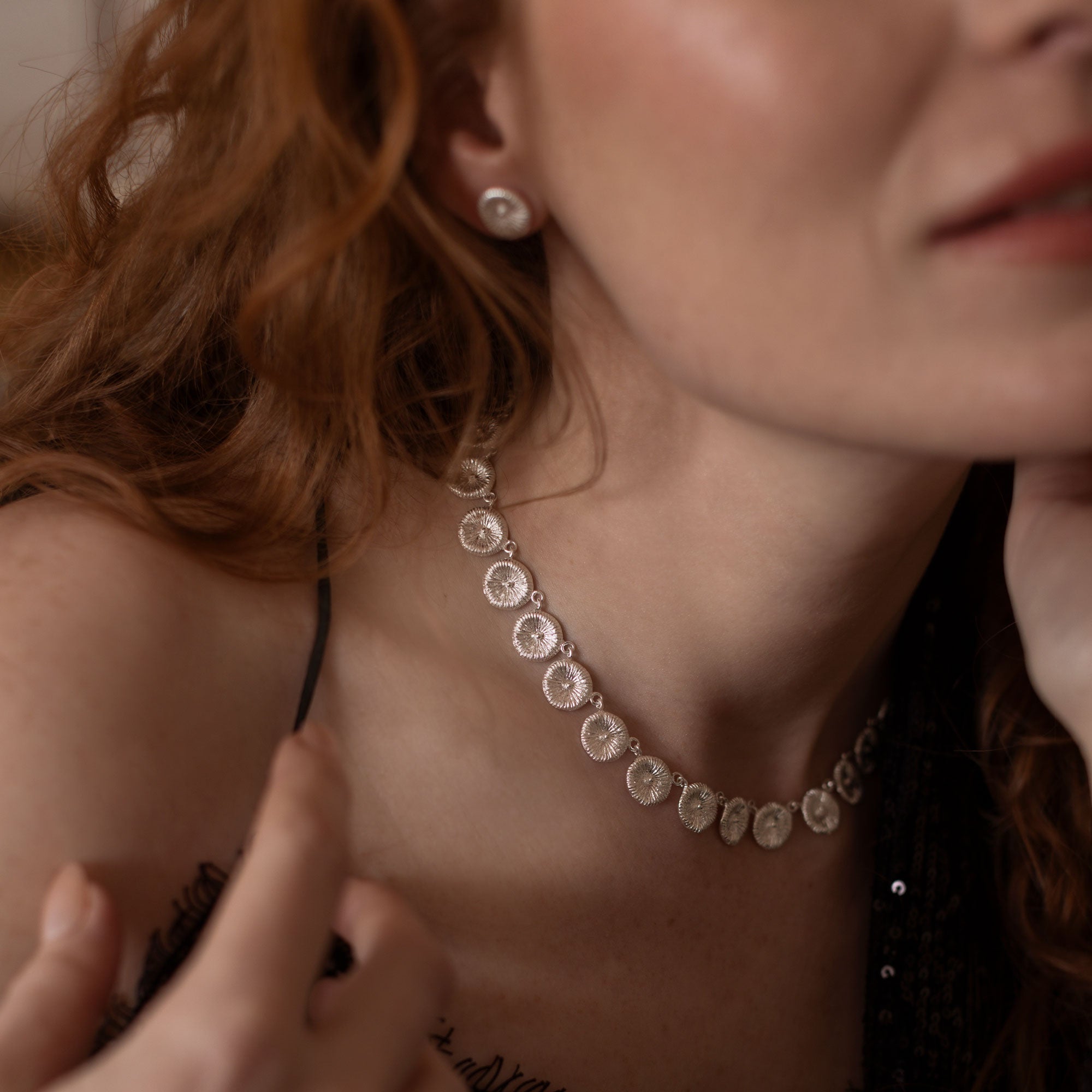 Button Coral Anniversary Necklace