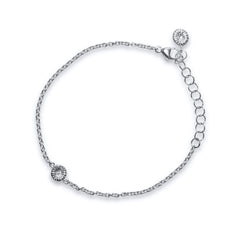 Knappkorall armband i silver, liggande