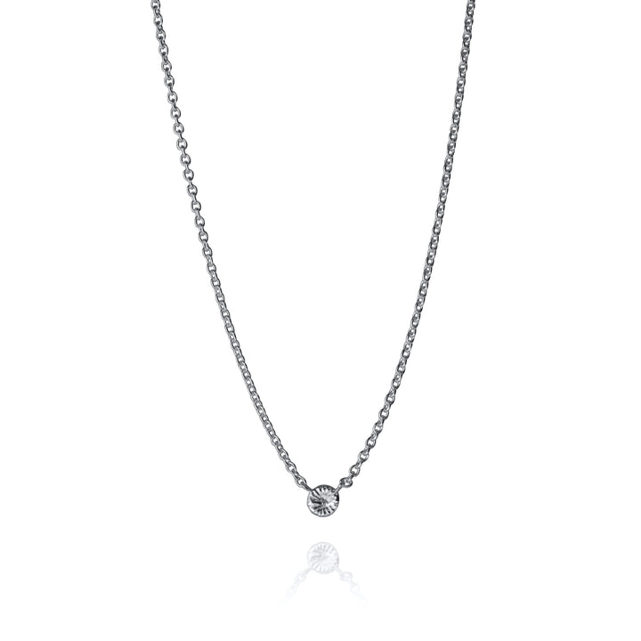 Knappkorall halsband liten i silver