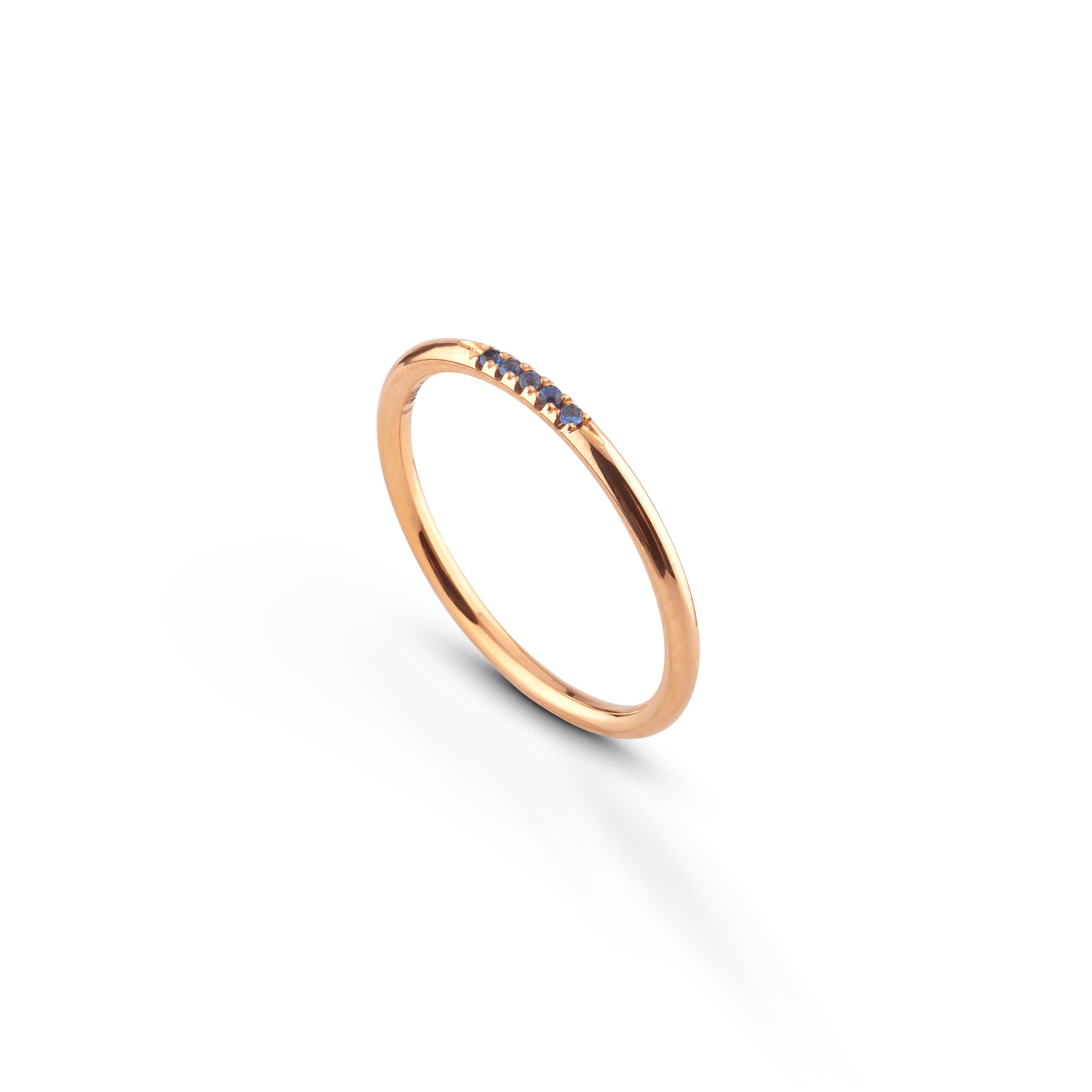 Leilu - blå safir - 18k guldring