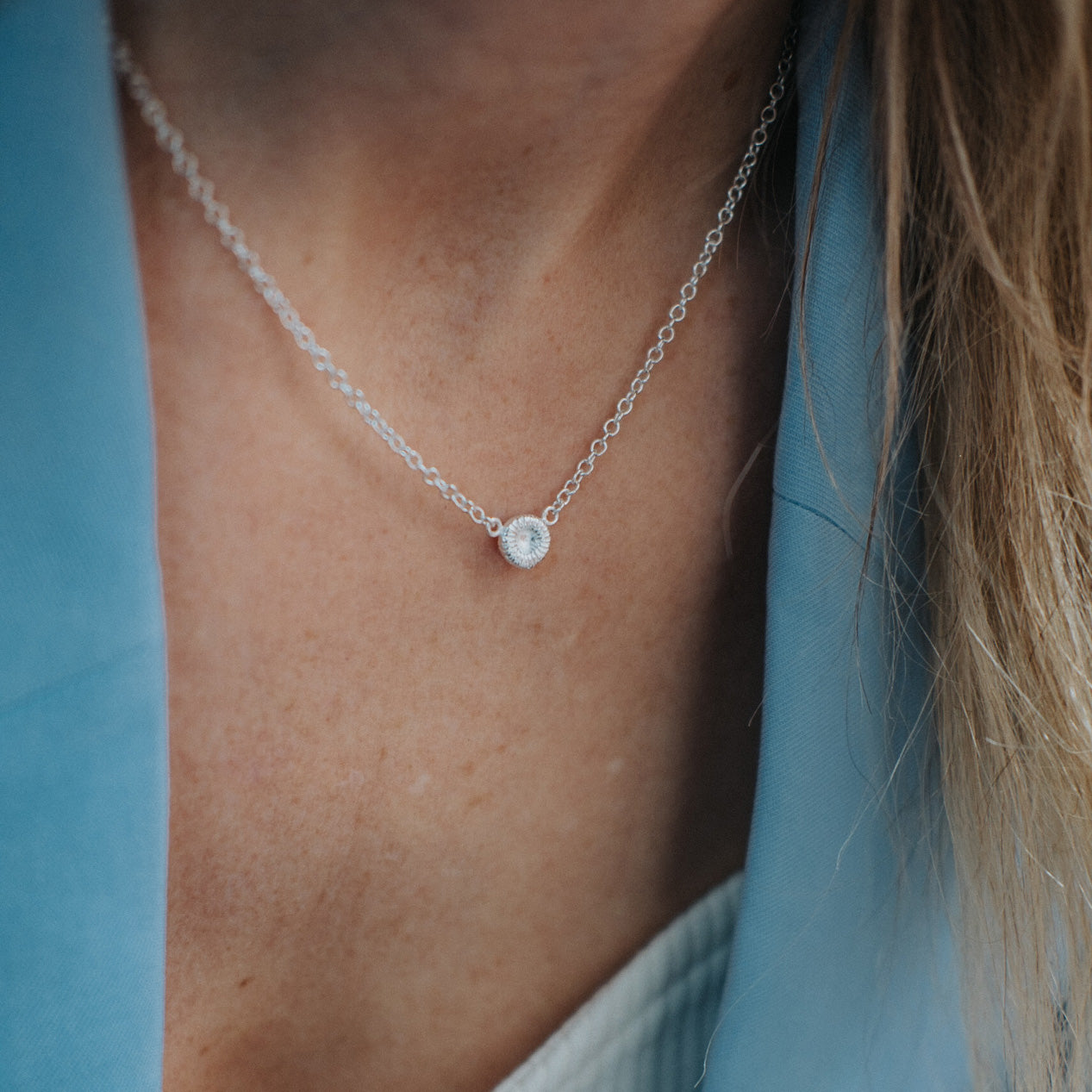 Button coral - Necklace medium
