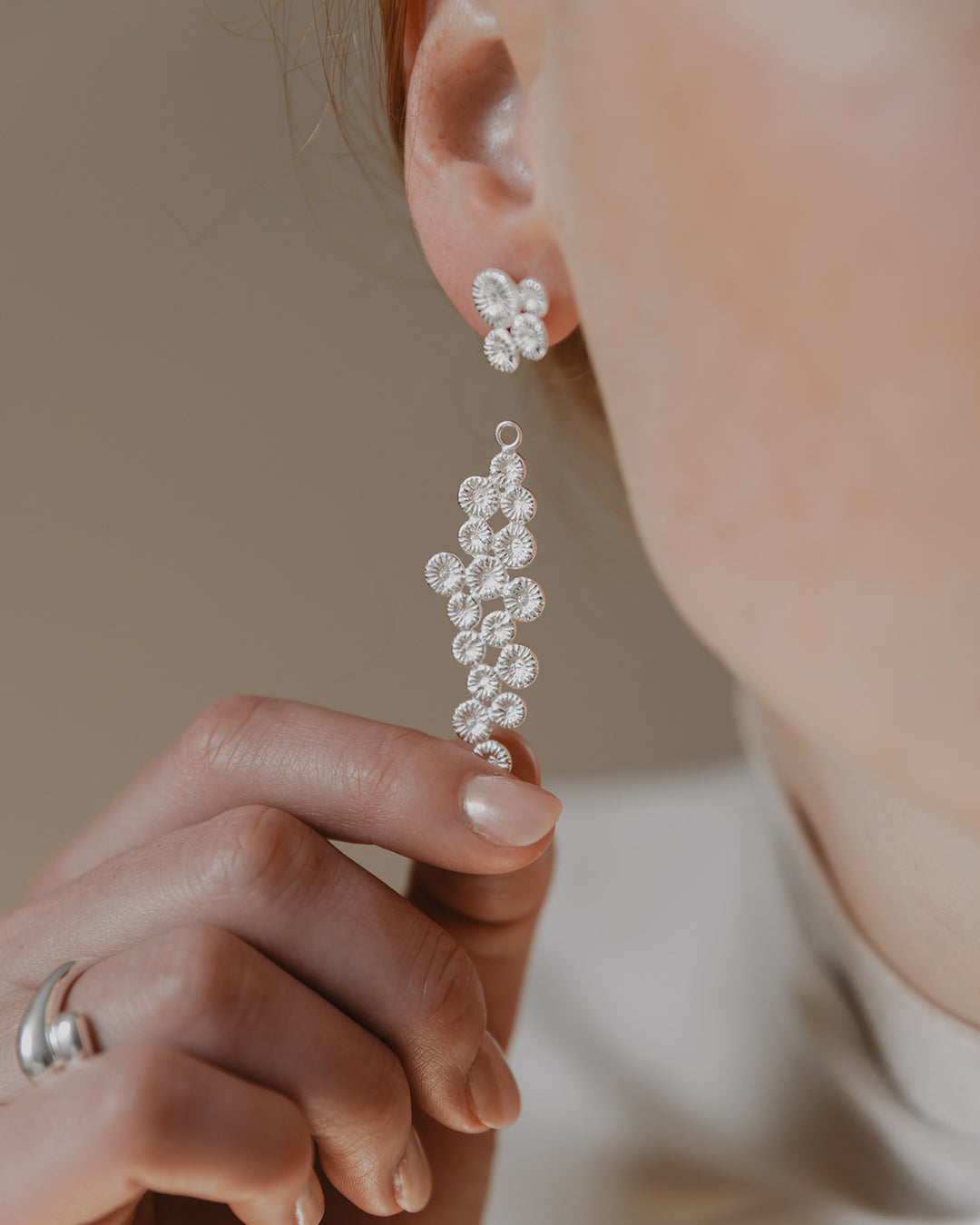 Button coral - Earring "Coral Reef"
