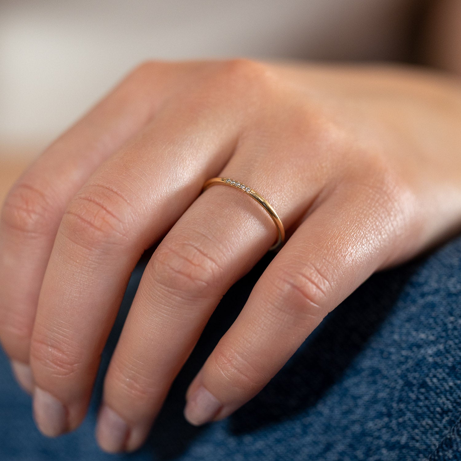 Leilu - white diamond - 18k gold ring