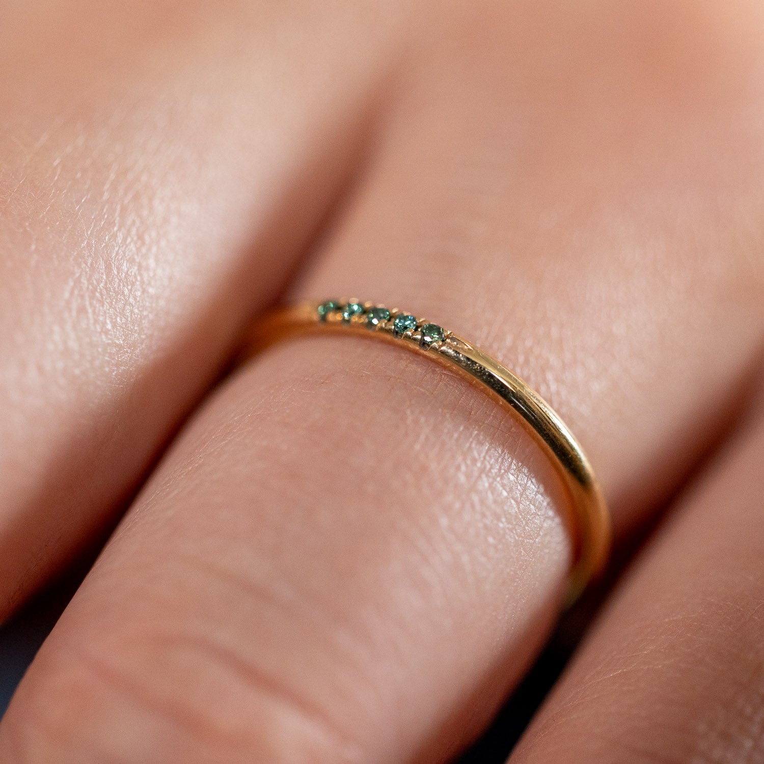 Leilu - grön diamant - 18k guldring