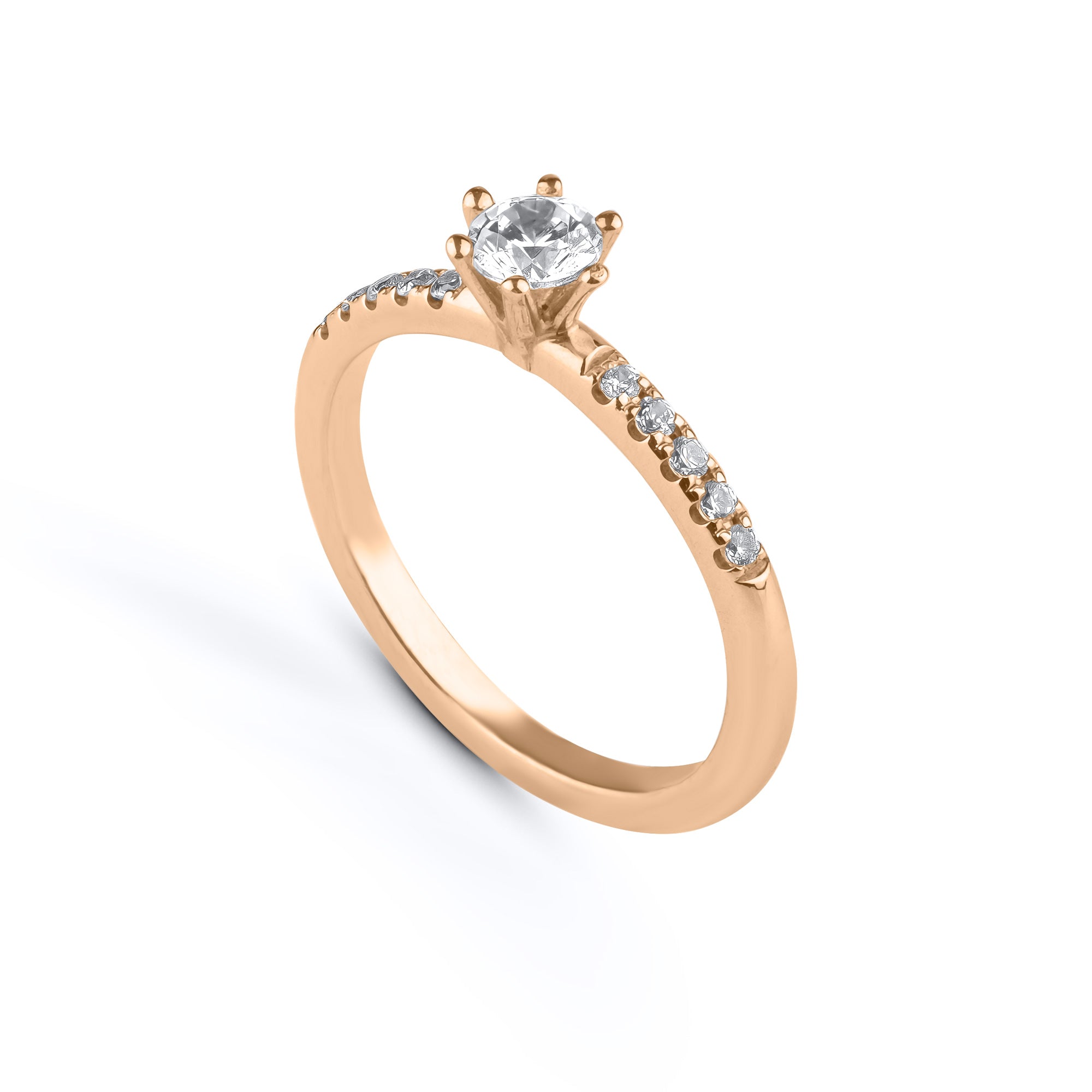 Fårö - Solitaire ring with side stones