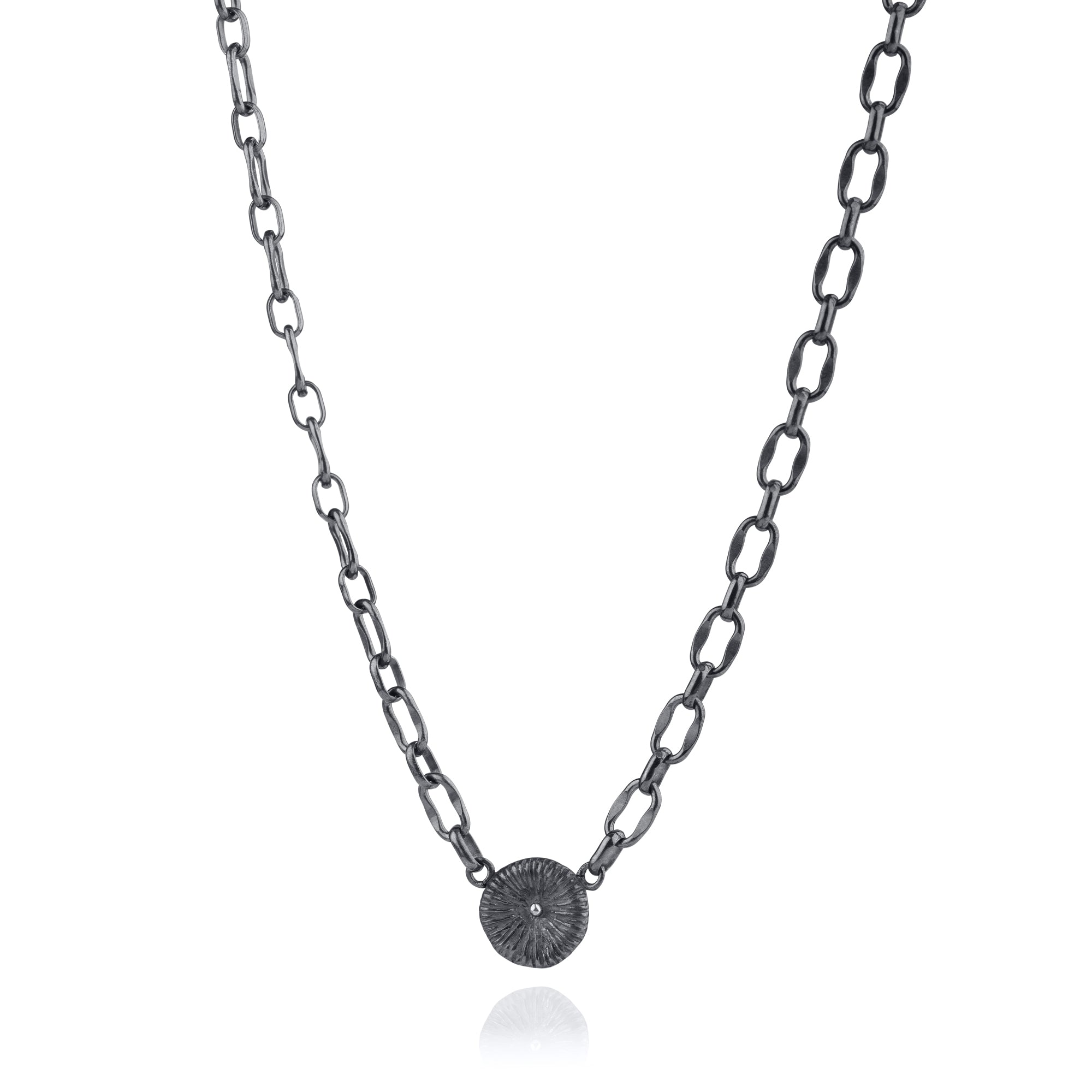 Button coral - Necklace coarse chain