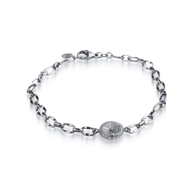 Button coral - Bracelet coarse chain