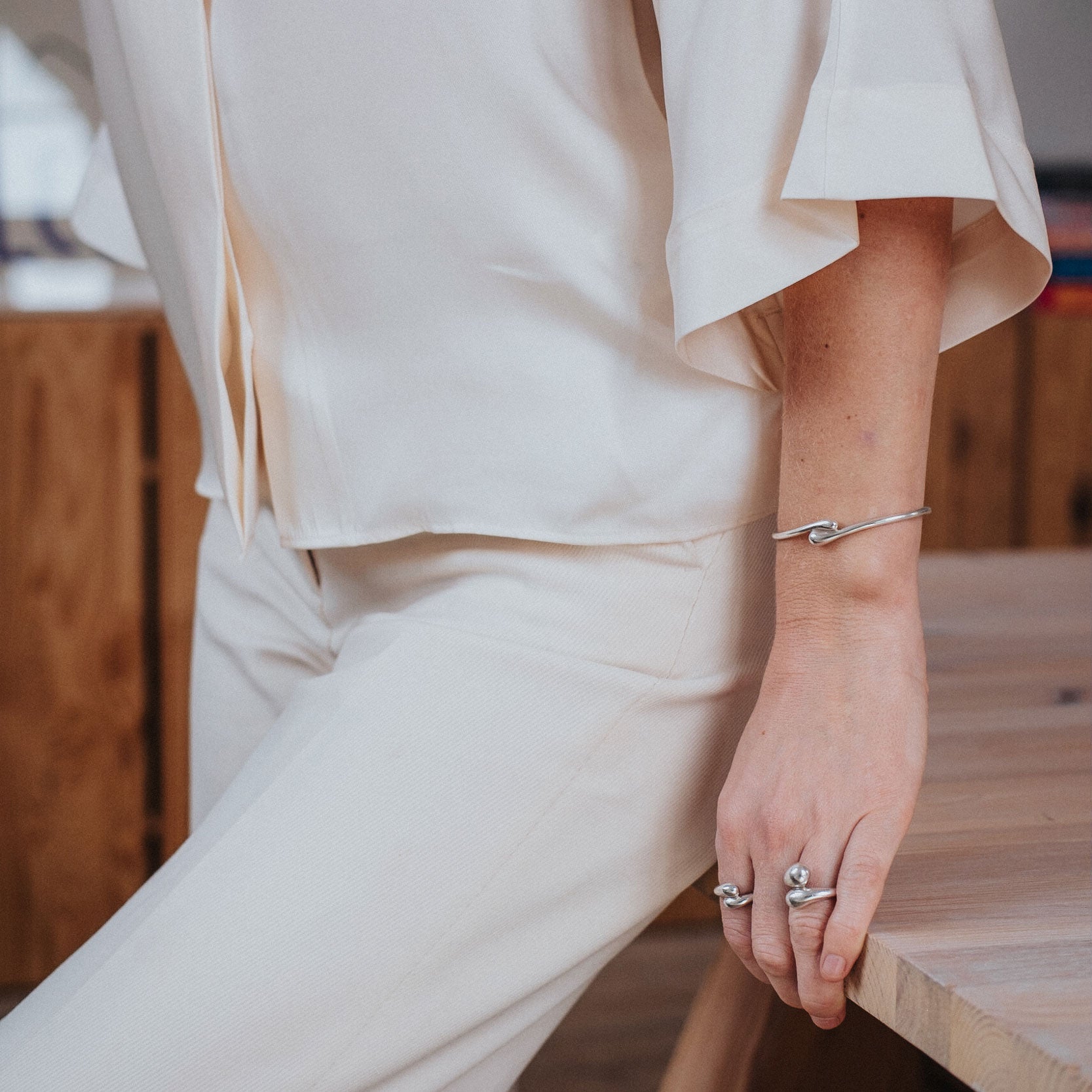 Elegant stelt armband i silver, Got Your Back