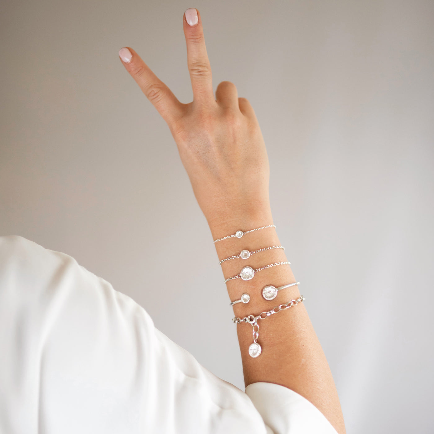 Button coral - Charm bracelet
