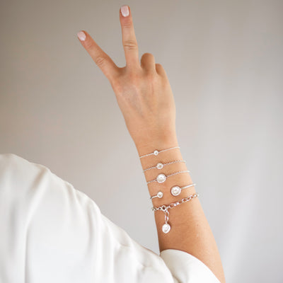 Button coral - Charm bracelet