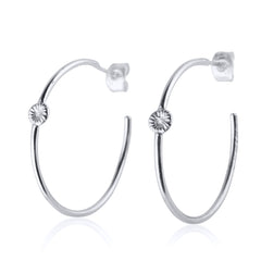 Knappkorall örhänge creol i silver