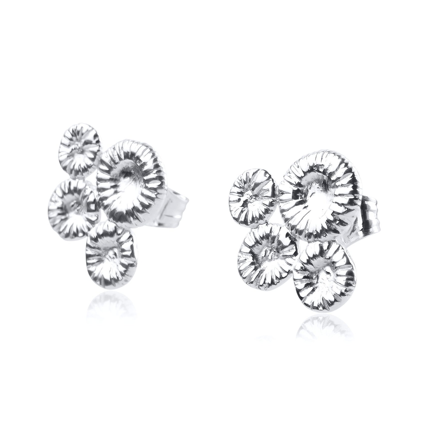 Button coral "Fårö" earring