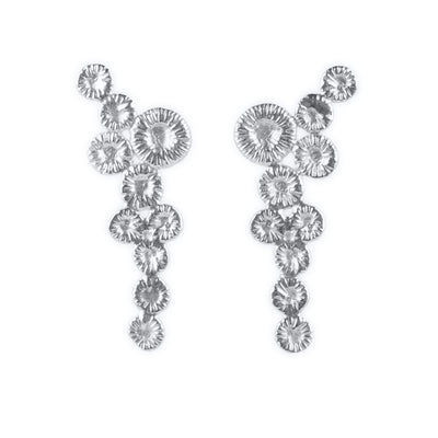 Button coral multi earring