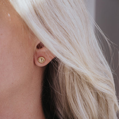 Button coral - Earring medium