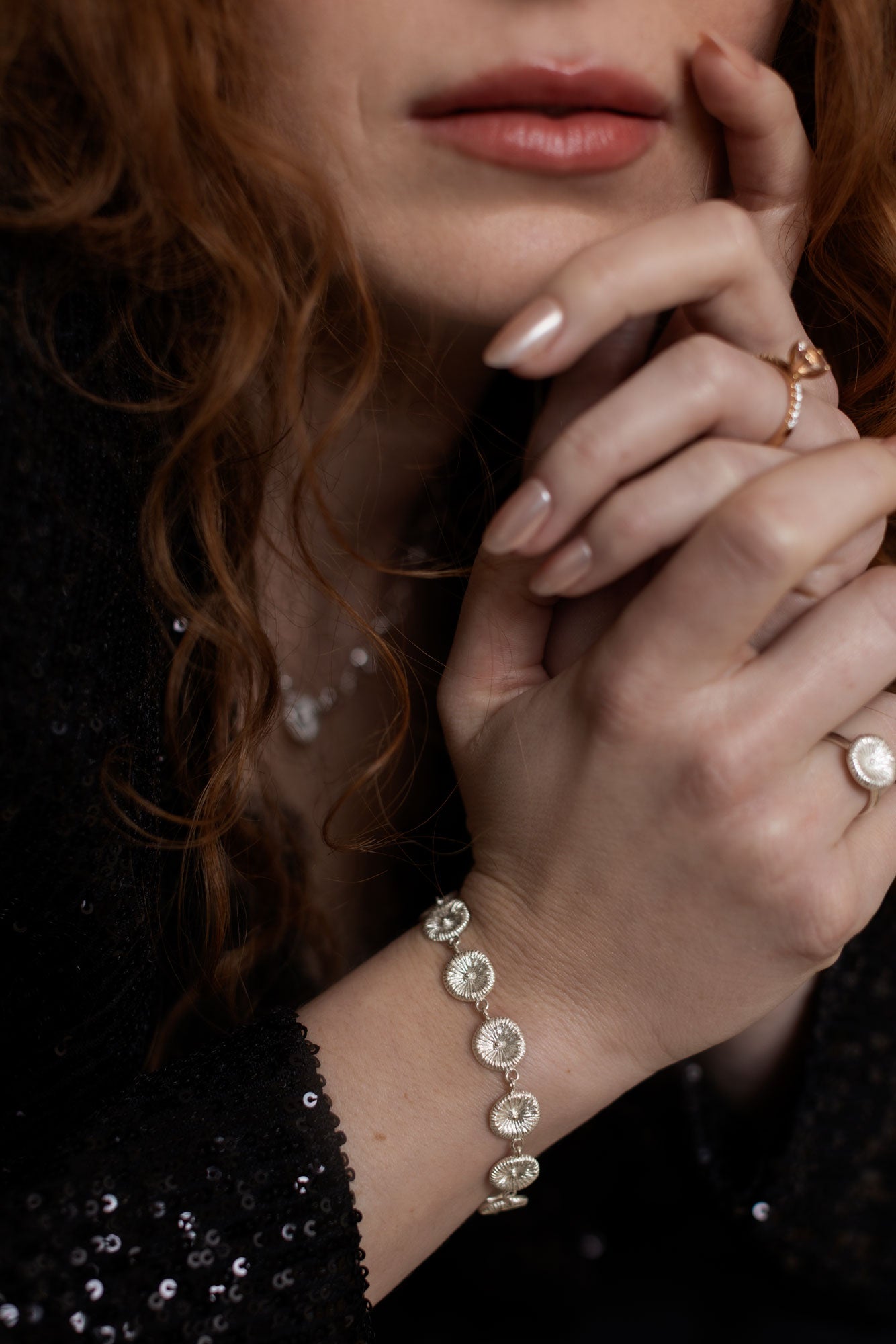 Button coral Jubilee bracelet