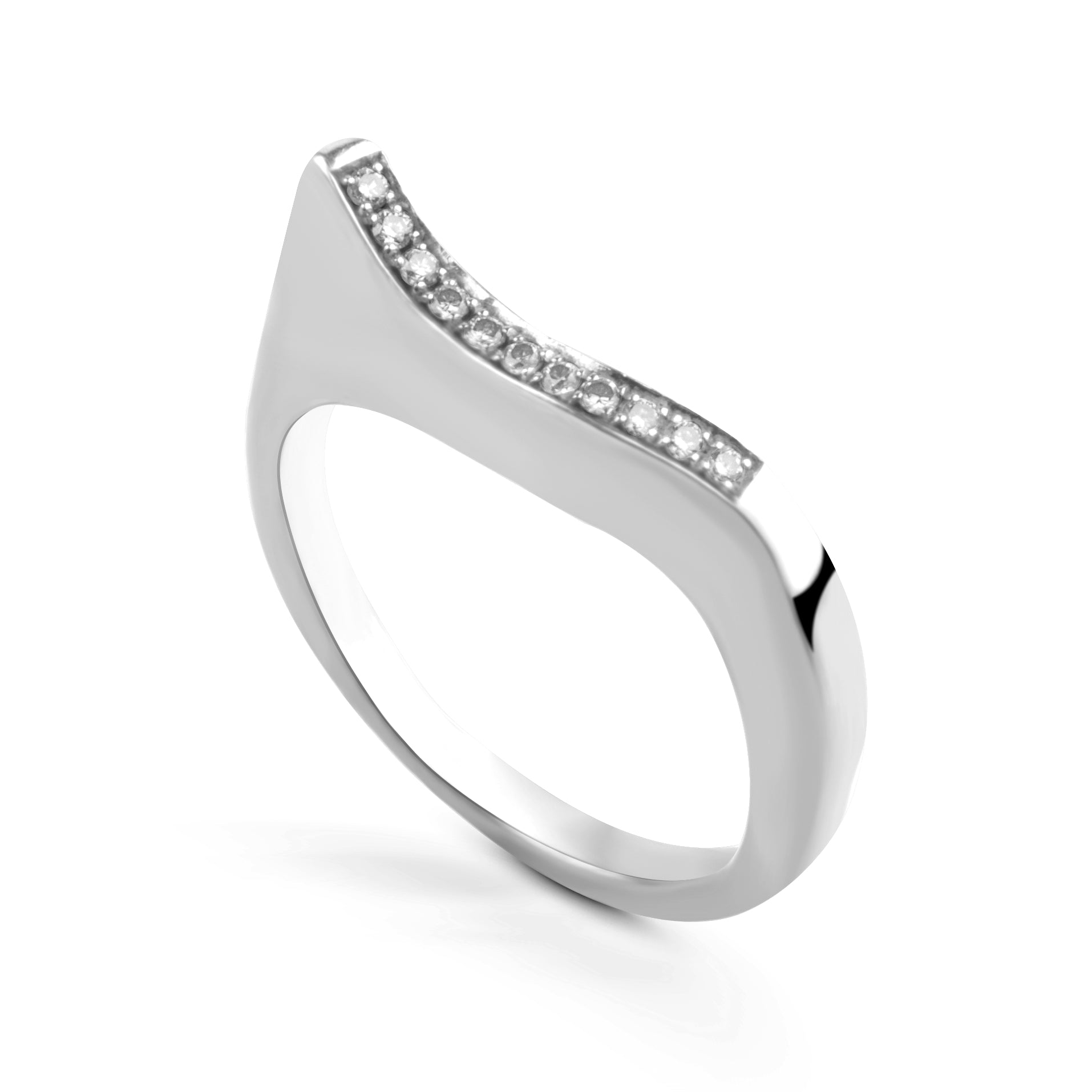 Sea breeze ring - 11 brilliant cut diamonds