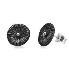 Knappkorall örhänge i oxiderat silver, storlek stor