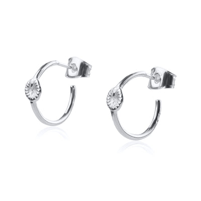 Button coral - Earring Creole, Small