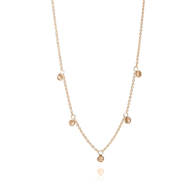 Knappkorall halsband med fossila korallfragment från Gotland i unikt multi drop-design