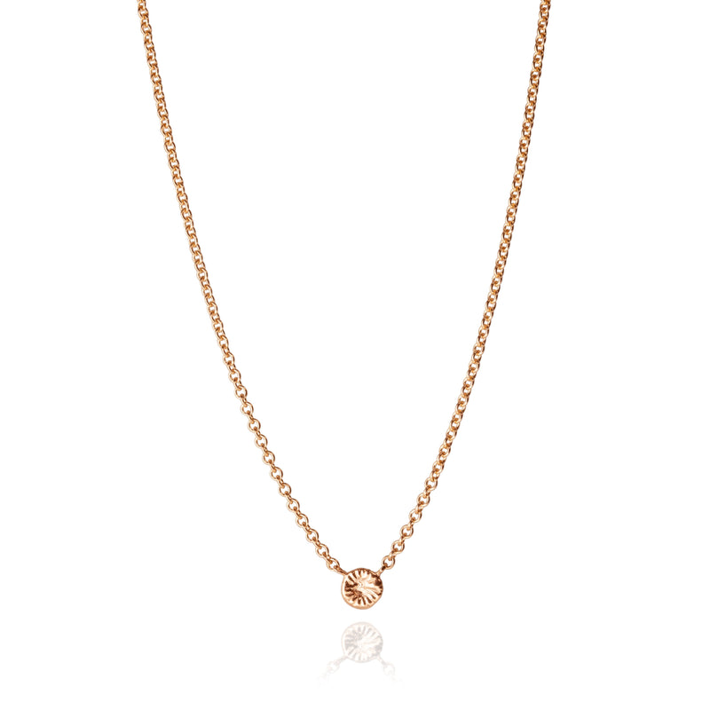 Knappkorall liten halsband i 18k guld eller 925 silver, fossil från Gotland, 5 mm sten, justerbar kedja.