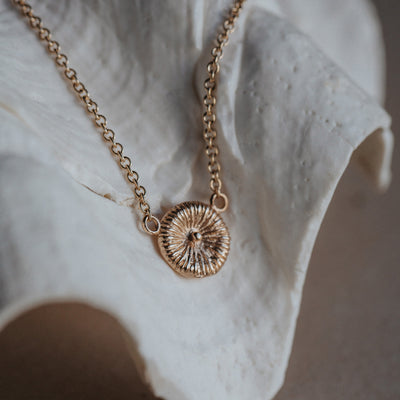 Button coral - Necklace large