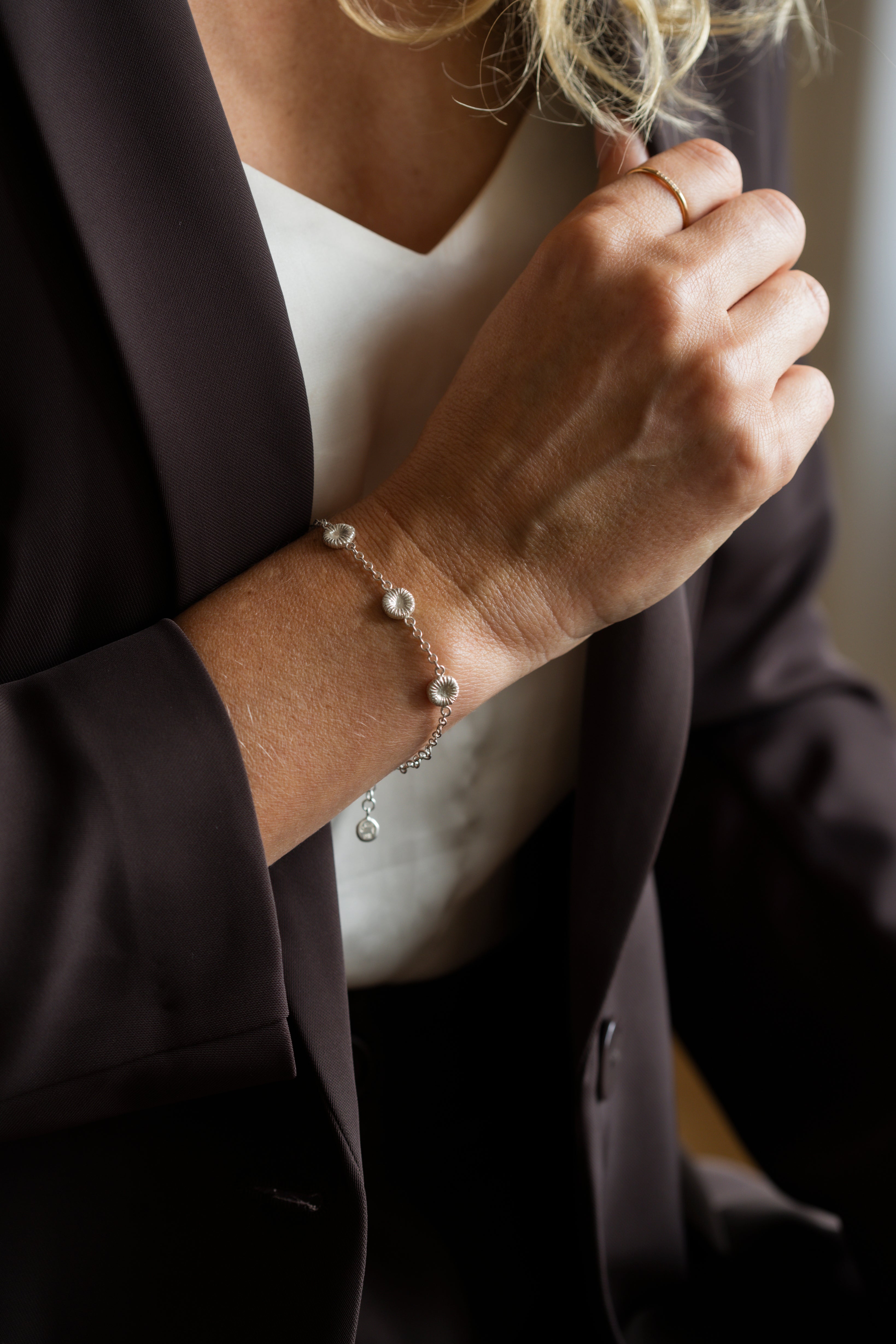 Button coral multi Bracelet