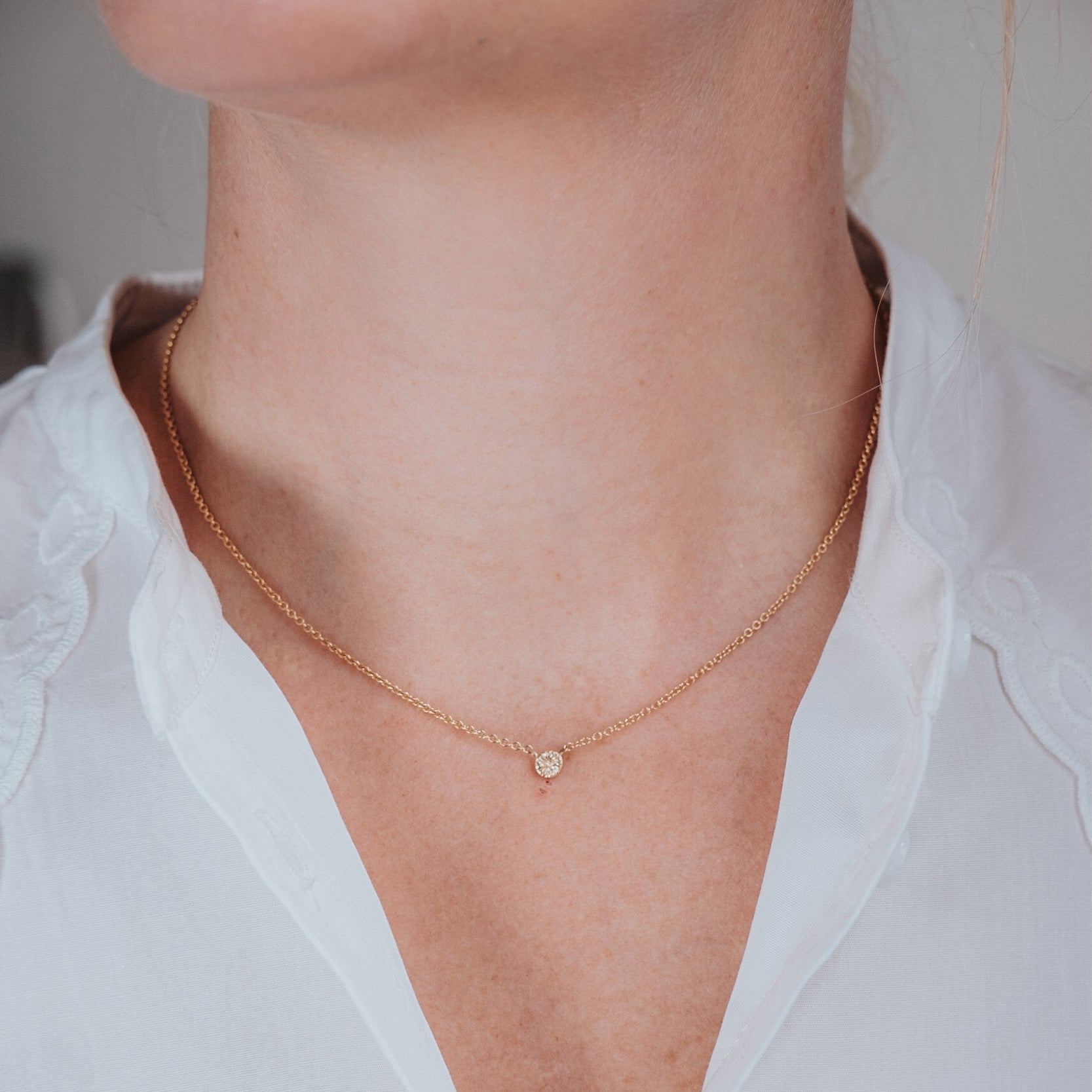 Button coral - Necklace small
