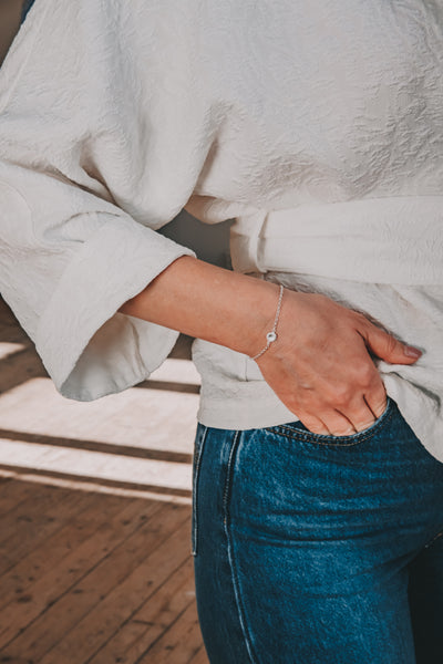 Knappkorall armband, medium,  silver - Annika Gustavsson Jewellery