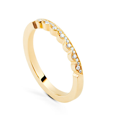 Elegant Lace ring i guld med diamanter, liten storlek